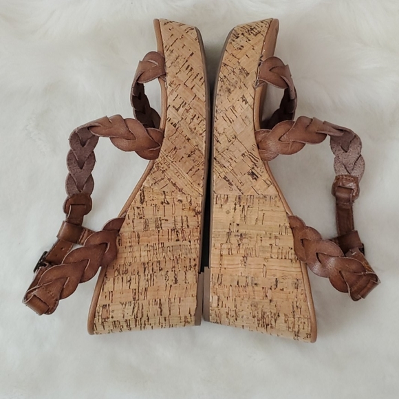 Coach and Four cork sandals brown strap leather strips women size 9M - Picture 5 of 12